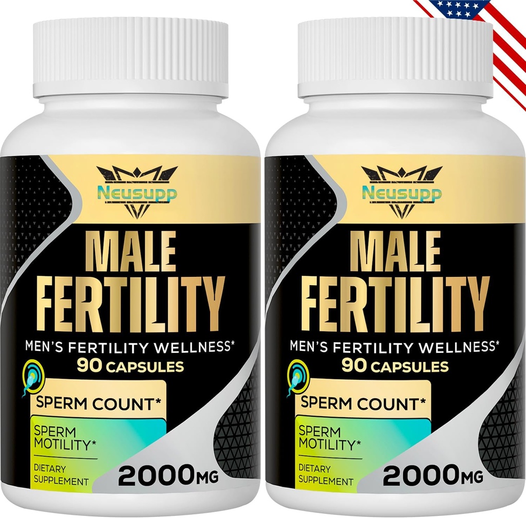 Fertilitet Kosttilskud til mænd, Mandlige Prenatale Vitaminer -Optimal Sperm Greve, Motilitet og Styrke, 2000MG Herre Fertilitet Kosttilskud med Maca Root for Conception - Pakninger af 2
