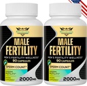 Fertilitet Kosttilskud til mænd, Mandlige Prenatale Vitaminer -Optimal Sperm Greve, Motilitet og Styrke, 2000MG Herre Fertilitet Kosttilskud med Maca Root for Conception - Pakninger af 2