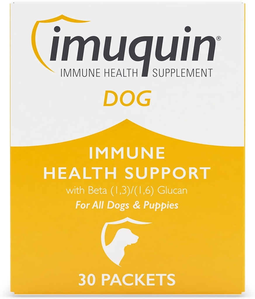 Nutramax Imuquin immunforsvar supplement pulver til hunde og hvalpe - med Beta glucans, Marine Lipider, Vitamin og Min, 30 Pakker