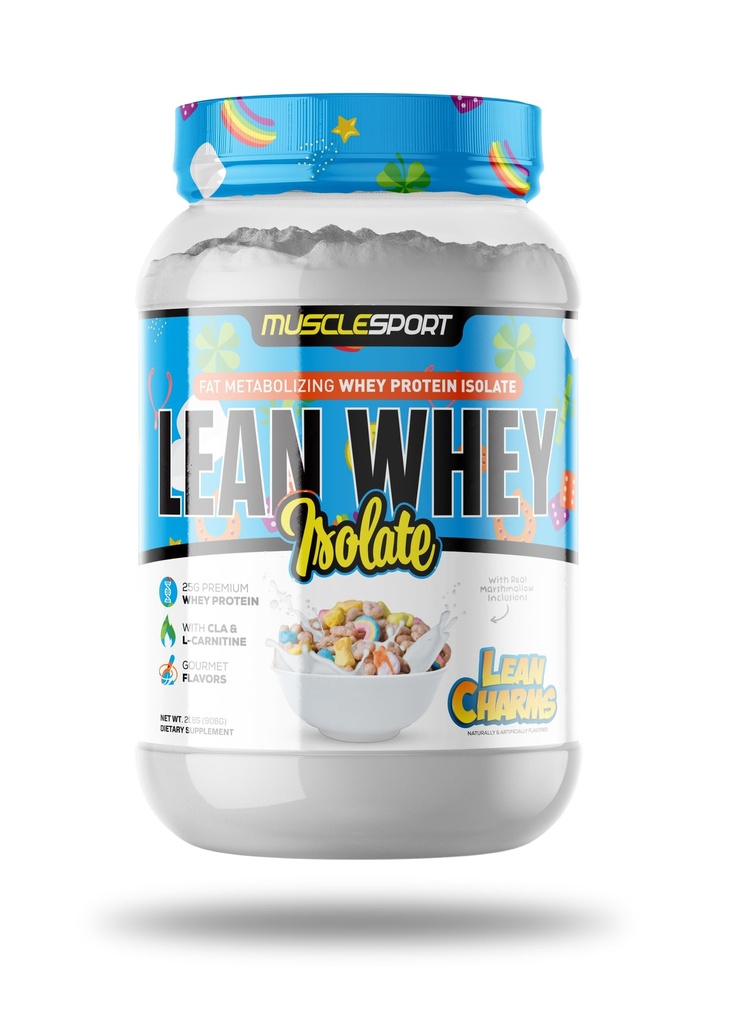 Musclesport Lean Whey Revolution ™ Protein Powder - Whey Protein Isolate - Low Calorie, Low Carb, Low Fat, Incredible Flavors - 25g Protein per Scoop (2lb, Lean Charms)