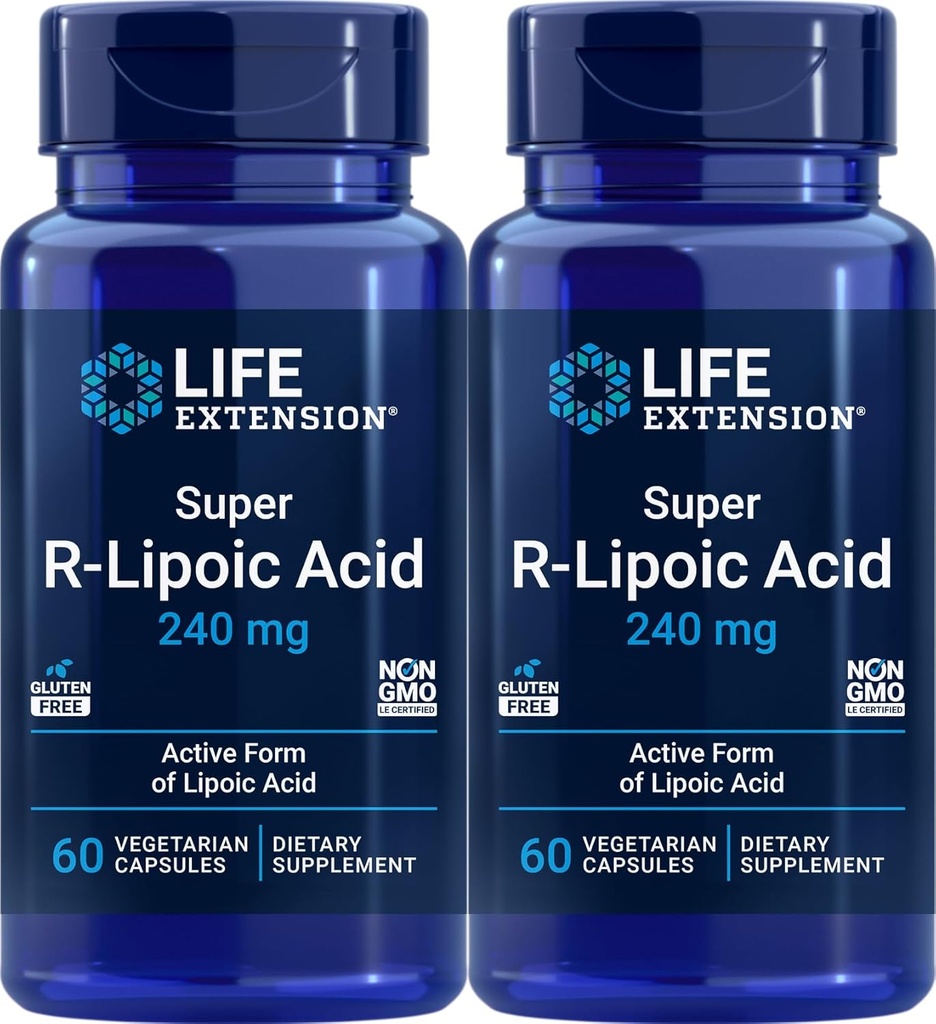 Life Extension Super R- Lipoic Acid 240 mg, 60 Vegetariske kapsler (pakning med 2)
