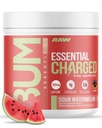 RAW Pre- Workout Powder, Essential CHARGED (Sour Watermelon) - Preworkout supplement til mænd og kvinder - Understøtter fokus, mad og ydeevne - Koffein, Alpha- GPC, L- Citrullin, Beta Alanine (25 Servere)