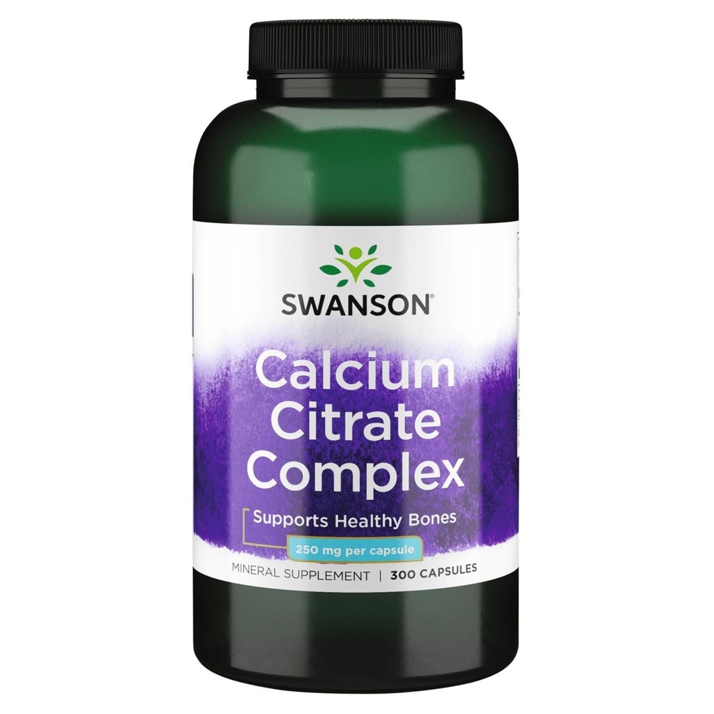 Swanson Calcium Citrate Complex Muskelben Health Support Mineral supplement 300 Kapsler