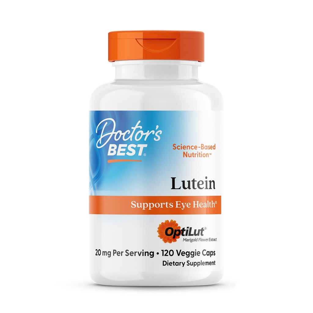 Læger Bedste Lutein med OptiLut, Understøtter Eye Health, Non- GMO, Gluten Free, Soy Free, Vegan 120 Veggie Caps