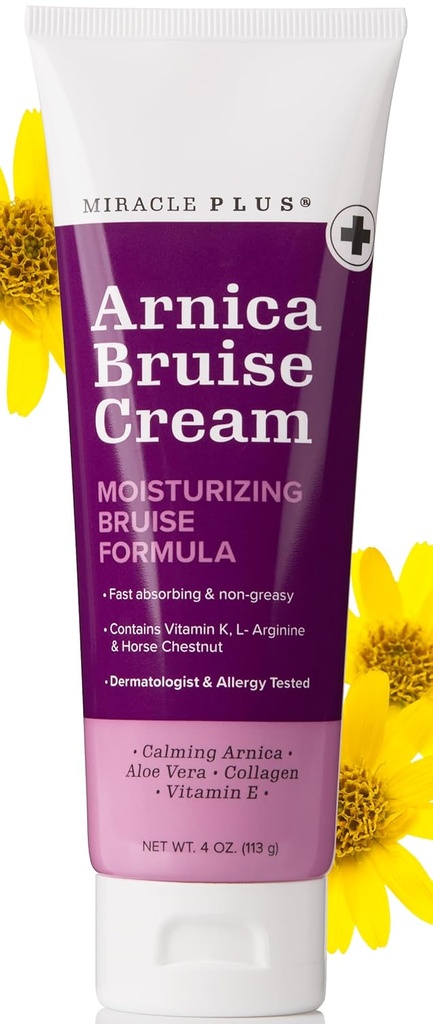 Miracle Plus Arnica Cream Bruse Relief Lotion For blå og opsvulmen på huden; Arnica Montana Extra Strength Vitamin K Cream