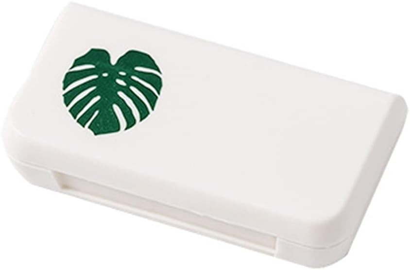 SagaSave Travel Pill Case 3 Compartments Portable Pill Case Støvtæt og Fugt-Bevis Daglig Pill Case Lille Pill Box for Vitaminer, Fiskeolie, Kosttilskud (Turtle Leaf)