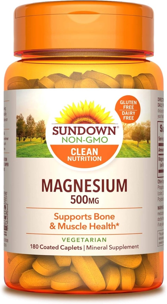 Sundown Magnesium, 180 overtrukne kapsler