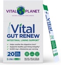 Vital Planet - Vital Gut Renew Powder Supplement til Leaky Gut Reparation med L- Glutamin, Marshmallow og Ginger Root, DGL lakrids Root og Organic Aloe Vera, L Glutamin 6000mg, 20 Single Serve Packs