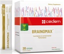 Schweiz BRAINOMAX 20 Powder Sticks, Brain Booster Supplement, Cherry- Vanilla Flavor med Citicolin, N- Acetyl- L- Carnitin, Nootrop Brain Kosttilskud til hukommelse og fokus, Kognitiv støtte