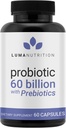 Luma Nutrition Probiotika 60 milliarder CFU med Prebiotika - Probiotika til kvinder og mænd - Formuleret til fordøjelsessygdomme - Vegan & Gluten- Free - 60 kapsler