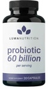 Luma Nutrition Probiotika 60 milliarder CFU med Prebiotika - Probiotika til kvinder og mænd - Formuleret til fordøjelsessygdomme - Vegan & Gluten- Free - 60 kapsler