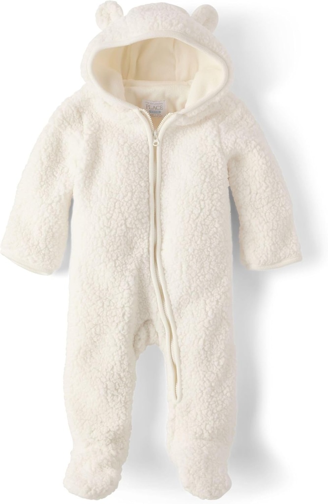 The Children 's Place Unisex- Baby and Newborn Fleece Hoodie Zip-front Snowsuit Bunting
