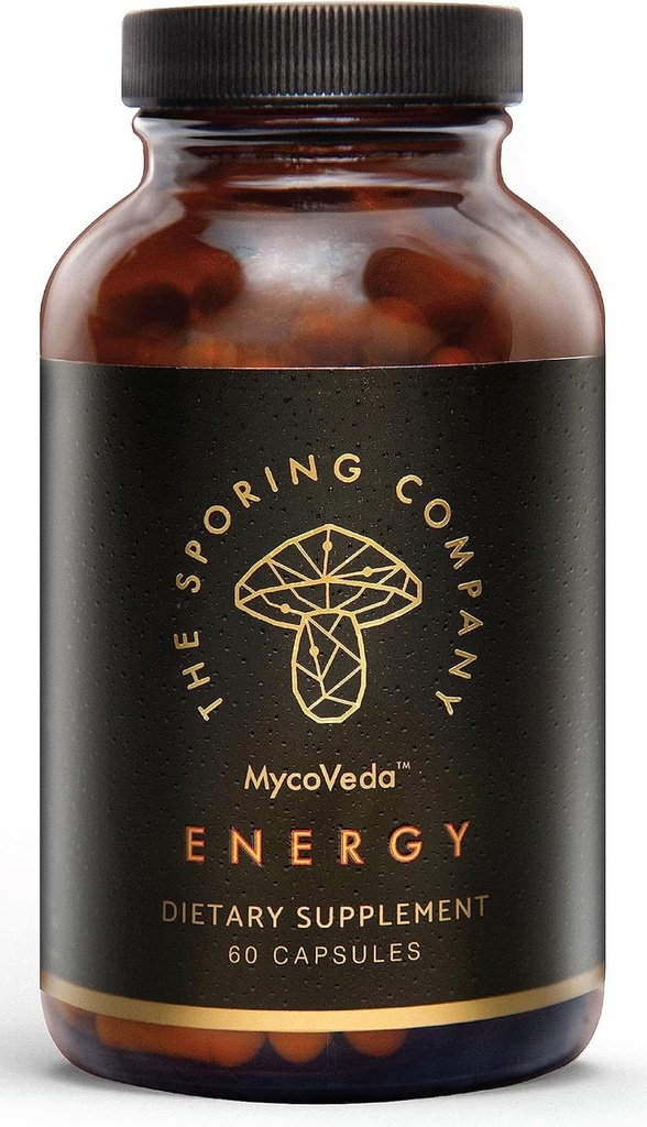 Energi - Svampe Supplement - Cordyceps, Ashwangandha, Guarana - 3X Mere Svampe - Energy Boost og Stamina (60 kapsler)
