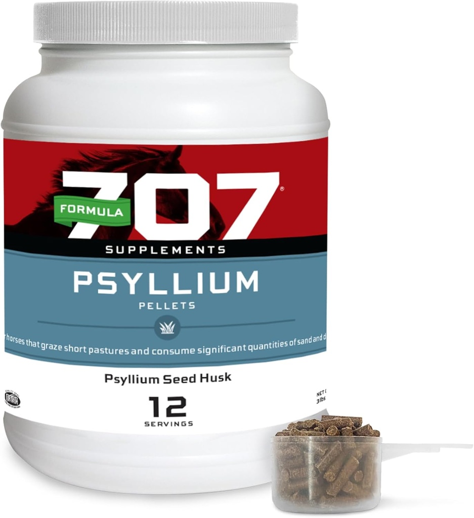 Formel 707 Psyllium Pellets Equine Supplement (3lb Jar - 12 dages forsyning)