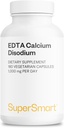 Supersmart - EDTA 1000mg per dag - Calcium Dinatrium EDTA Supplement - 124; Non- GMO & Gluten Free - 180 vegetariske kapsler