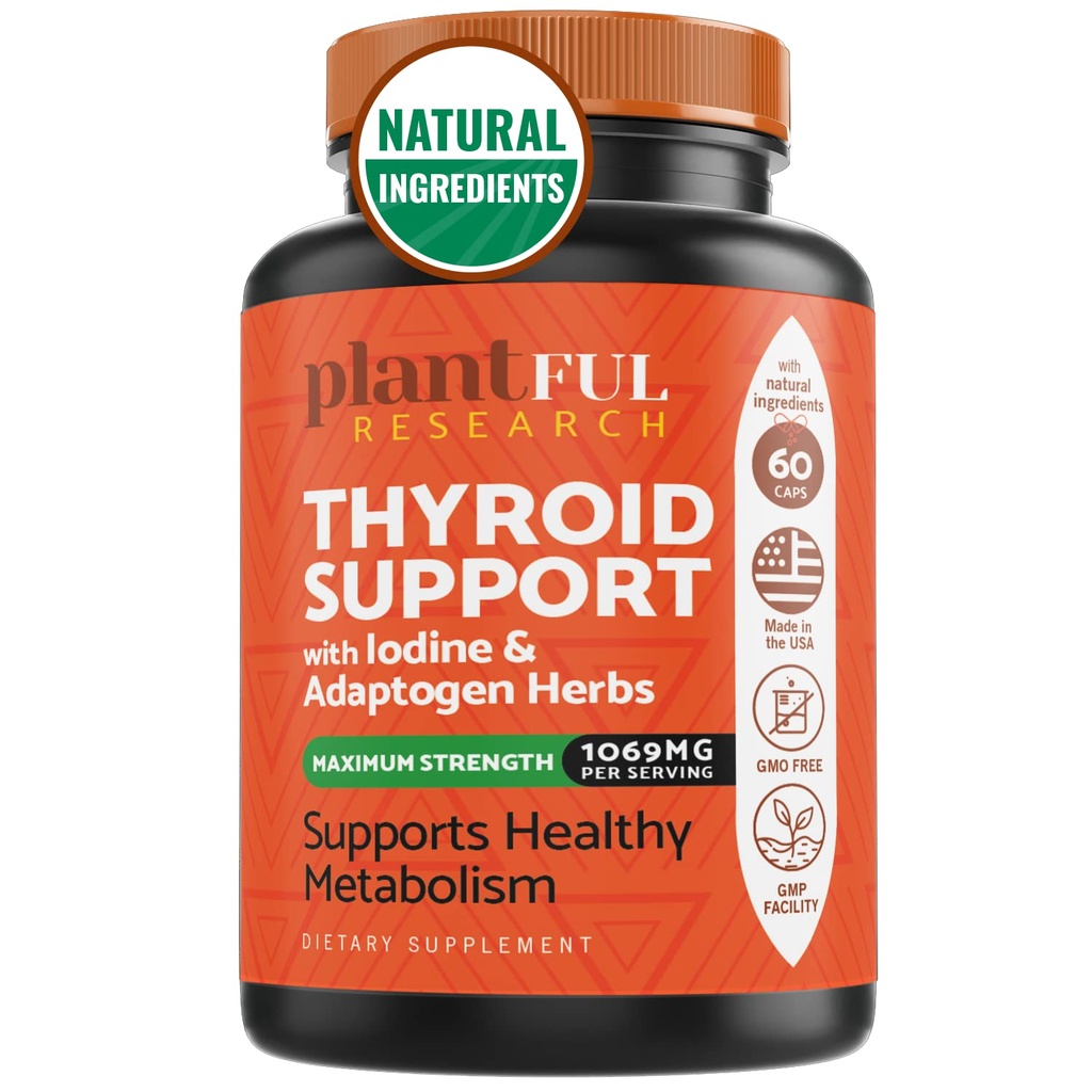 Thyreoideafunktion til kvinder og jod Support Enhanced Absorption Thyreoideakompleks til energi, Metabolisme, Focus Formel, Afslapning med Ashwagandha, L- Tyrosin og Adaptogens Non- GMO