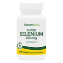 NaturePlus Super Selenium Complex - 200 mcg, 90 Vegetariske tabletter - Essential Mineral Supplement med E-vitamin - fremmer sund thyreoidea - Antioxidant - Gluten- Free - 90 Servere