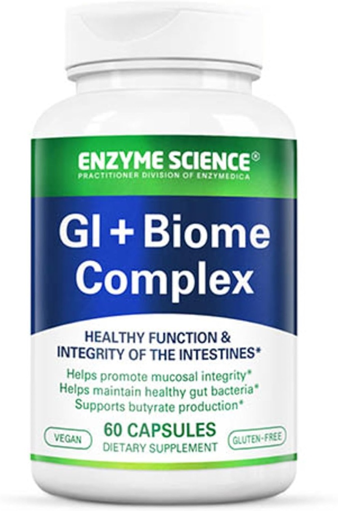 Enzyme Science GI + Biome Complex, Prebiotics for Gut Health and Intestinal Balance, 60 kapsler (30 Servere)