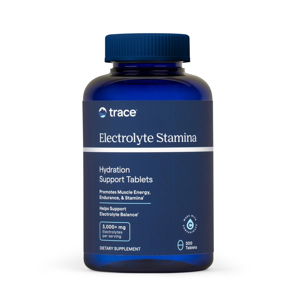 Trace Minerals Electrolyte Stamina - Heart Health & Hydration Support - Electrolyte Support Support Muscle Cramp Relief & Endurance - Mineral Supplement med Magnesium - 300 tabletter (50 Servere)