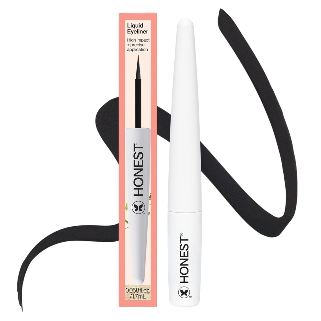 Honest Beauty Longain Liquid Eyeliner Note 124; Smudge + Flake Proof, Præcise Application
