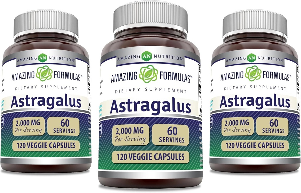 Amazing Formulas Astragalus 2000 mg Per Serving Kapsler Supplement 124; Lavet af Pure Astragalus Membranaceus Plant Root Extract