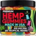 Hamp Gummies for Night, Gummy Bear Edibles, Hvile og slappe af, Sleep Support, High Potency Omega Oil til Nap- Made in USA