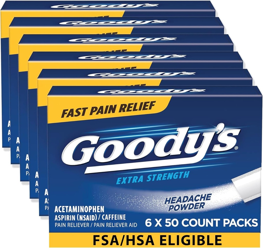 Goody 's Extra Strength Heads Powders 50 ea (pakke med 6)
