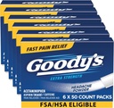 Goody 's Extra Strength Heads Powders 50 ea (pakke med 6)
