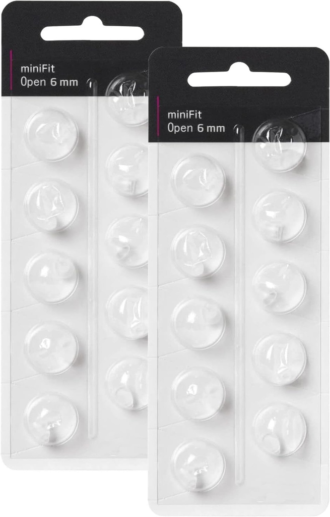 Hearing Aid Domes for Oticon Erstatninger, Oticon Minifit Open Vent Bass Domes (6 mm / 2 Pakker, Universal Domes for Oticon Hearing Aid Supplies.