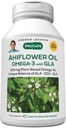 ANDREW LESSMAN Ahiflower Omega-3 med GLA - 120 Softgels - Uniquely Balanced, Plant- baseret kilde til essentielle Omega-3 fedtsyrer. Ingen stomach-upset, giftstoffer eller kviksølv. Let at synke