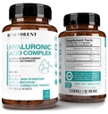 Hyaluronsyre Kosttilskud 250 mg med 200 mg vitamin C, 1000 mg L- Proline & Anti- Aging Fordele, Hyaluronsyre kapsler til ungdommelig hud, Joints & Connective Tissue Health - 120 kapsler