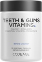 Kodeage tænder & tandkødet Vitaminer + oral probiotika supplement til mund - hele fødevarer Calcium, collagen, kalium, C-vitamin, D3, K2, zink - Oral Care & Dental Multivitamin kosttilskud - 90 kapsler