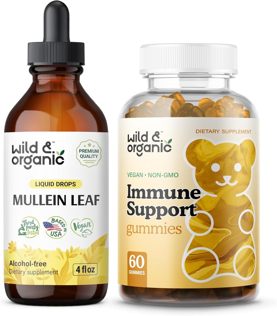 Wild & Organic Mullein Drops 4 oz & immunsupportgummier