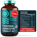 Fadogia Agrestis og Tongkat Ali Supplement - 600 mg Fadogia Agrestis til mænd, 500mg Longjack Tongkat Ali, Ashwagandha Maca Fenugreek Complex - Muscle Strength, Energy, Mood Support - 120 Kapsler
