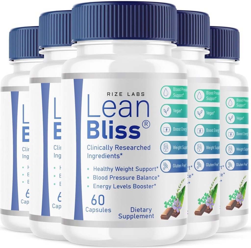 (5 Pack) Lean Bliss Vægttab piller, Lean Bliss Fat Burning Formel, LeanBliss Advanced Metabolisme Kapsler For Natural Weight Management & Blood Support, LeanBliss Kosttilskud (300 Kapsler)