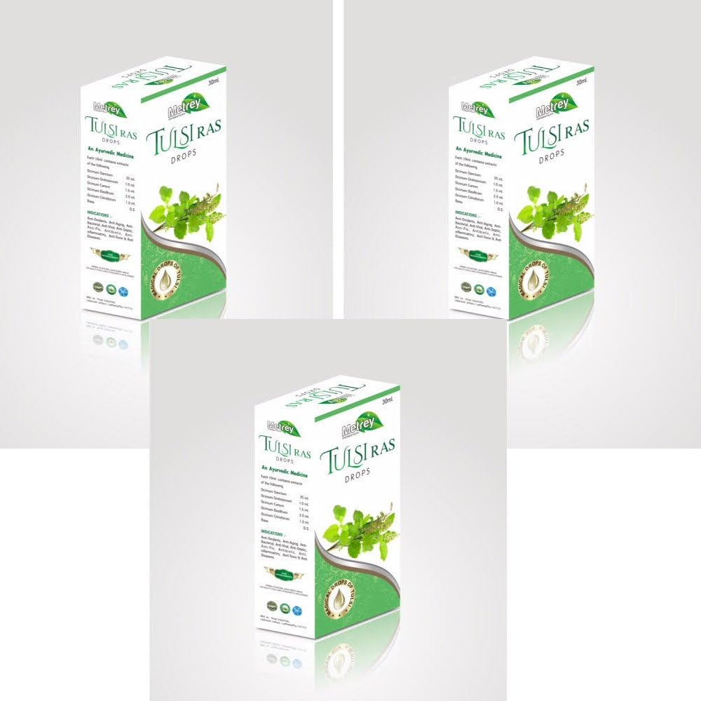 Metrey Tulsi Ras Drops pakning med 3 (3 * 30 ml)