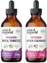 Wild & Organic Milk Thistle Tinktur 4 fl oz & Lever Rense Tinktur 4 fl oz