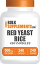 BulkSupplements.com Rød Gær Rice Kapsler - Rød Gær Rice Supplement, Urtetilskud - Vegan, 1 Kapsel per Serving, 240 Veg Kapsler (Pakke med 1)