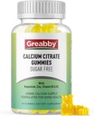 Calcium Citrate Gummies 1200 mg for Women & Kids, Sugar Free Calcium Supplement with Vitamin D3, K2, Magnesium, Zinc, Bone Support for Adults & Elders, Natural Pineapple Flavor, 60 Gummies