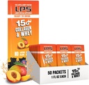 Ernæringsmæssige designs LPS Flydende Collagen & Whey Protein Supplement - Ikke-GMO drik, sukkerfri - fremmer sund hud & hår til mænd og kvinder, Peach Mango, Single Serve (50 Pakker)