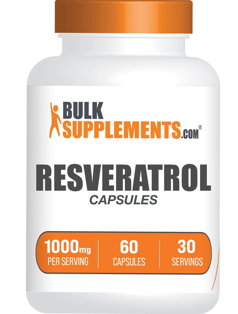 Bulkaddiments.com Resveratrol kapsler - Resveratrol supplement, Polygonum Cuspidaum, Resveratrol 1000mg - Antioxidanter supplement, Resveratrol piller - 2 kapsler per servering, 60 kapsler