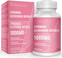Liposomal Glutathione Softels 1500MG, Reduceret Glutathion tillæg med C-vitamin, Bedre Absorption, Non- GMO Kraftig antioxidant til sund aldring, Detox, immunforsvar, 60 Softgels