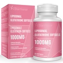 Liposomal Glutathione Softels 1500MG, Reduceret Glutathion tillæg med C-vitamin, Bedre Absorption, Non- GMO Kraftig antioxidant til sund aldring, Detox, immunforsvar, 60 Softgels