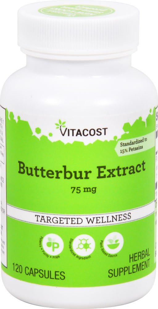 Vitacost Butterbur Extract - Standardiseret - 75 mg - 120 kapsler