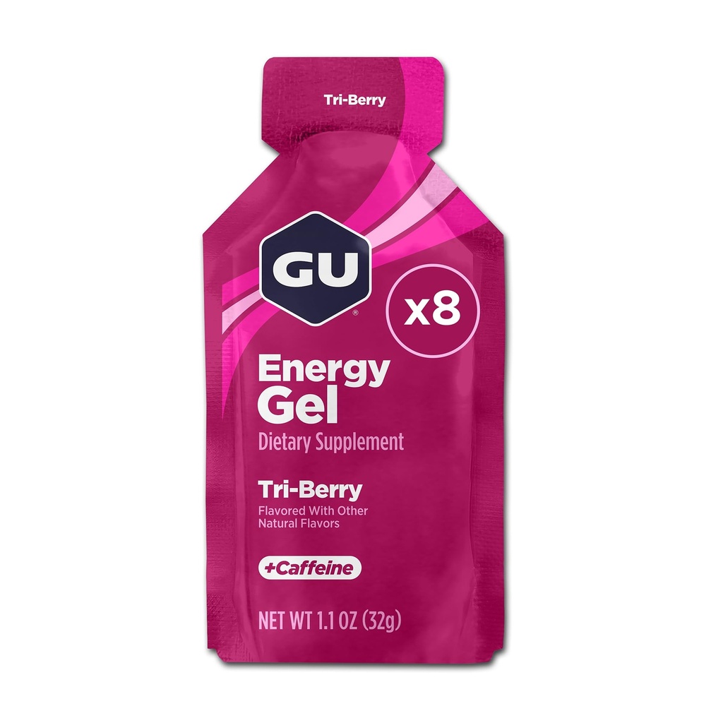GU Energy Original Sport Nutrition Energy Gel, 8-greve, Tri- Berry