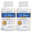 Gut Alive - All Natural Support to Fight IBS, Heartburn, Syre fordøjelsesbesvær, Syre Reflux, Bloating & Gas. Unik formering (60 Greve (pakke af 2))
