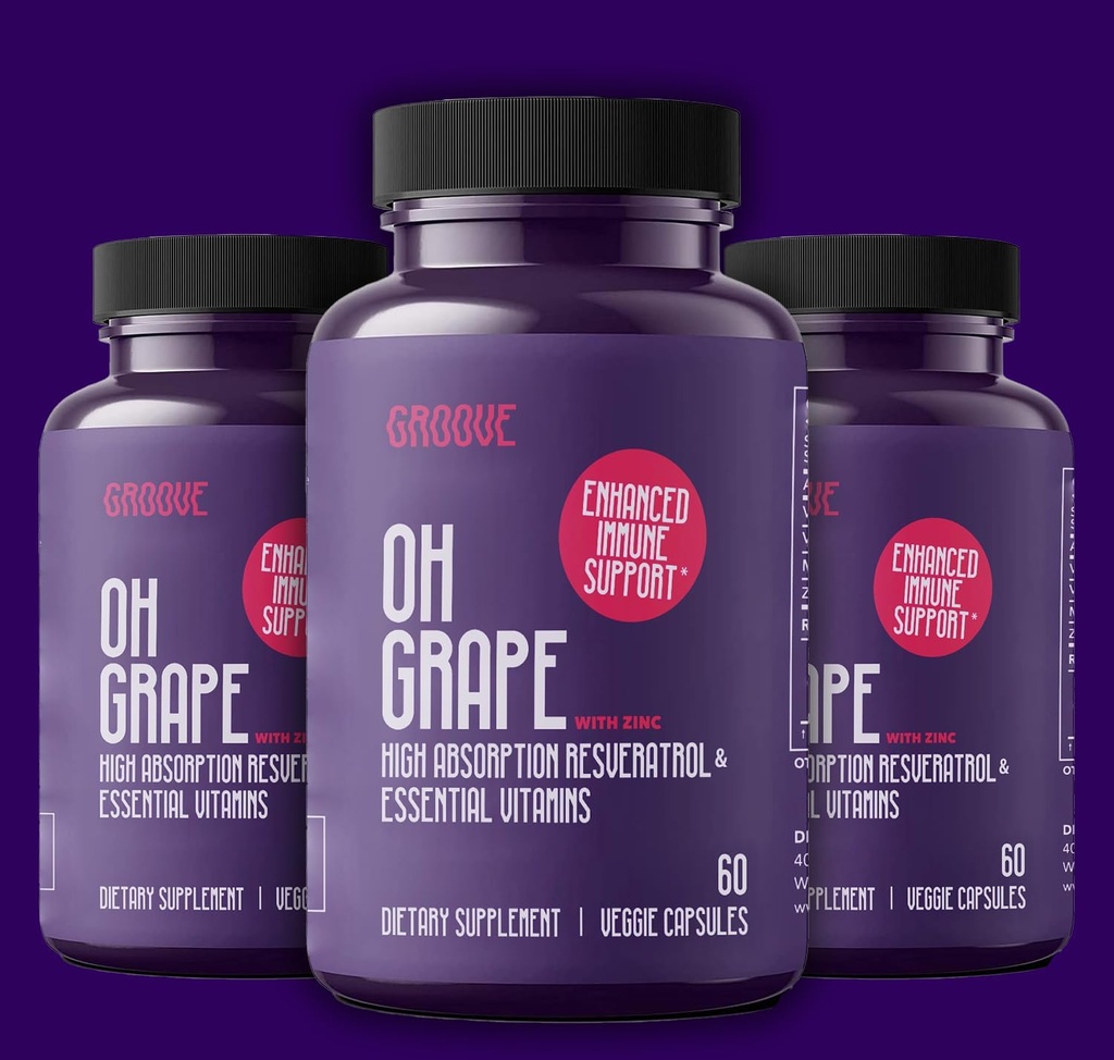 Oh Grape Resveratrol Supplement 525mg (60 kapsler)