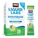 FORCE FACTOR Liquid Labs Electrolytes Powder Packets - Lemon Lime - Hydration Packets til at gøre Elektrolyte vand med 5 Essentielle Elektrolyter, Vitamin, Mineraler, og Antioxidanter, 20 Stick Packs
