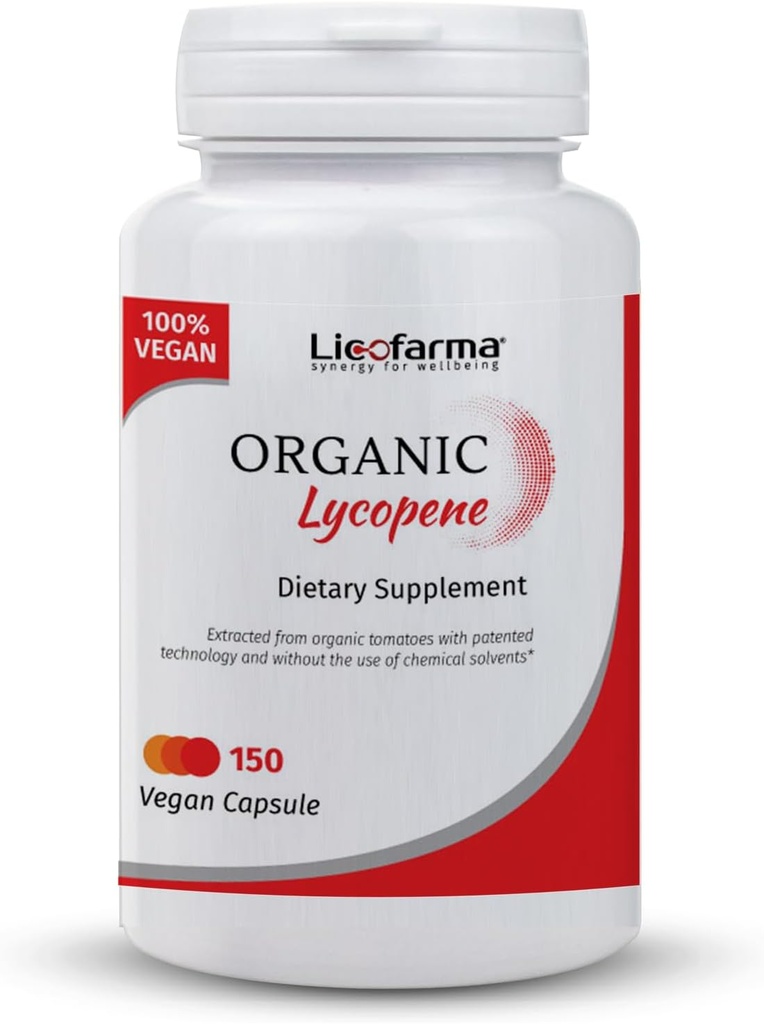 Organic Lycopen Note 124; Antioxidant Natural Supplement- 124; med Organic Lycopen fra Tomat Note 124; 150 Capsule Pack