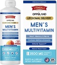 Mænds Multivitamin - Flydende tillæg - Liposomal Levering - Daglig Multi Vitamin med Biotin B Complex Omega-3 - Hår & Nail Support Vitamin - Peach Flavor - 3000 mg per servering - 450 ml